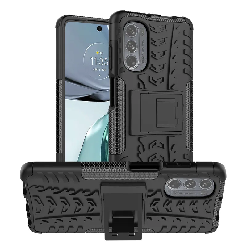 For Motorola Moto G62 5G Case Moto G62 Cover 6.5 inch Shockproof Rubber Armor Texture Holder Bumper For Motorola Moto G62 5G