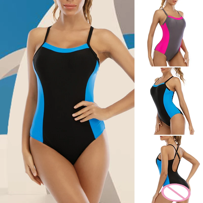 

Цельный купальник для женщин, спортивные купальные костюмы, мягкие купальники с перекрестной спинкой, регулируемые аксессуары для женщин ...