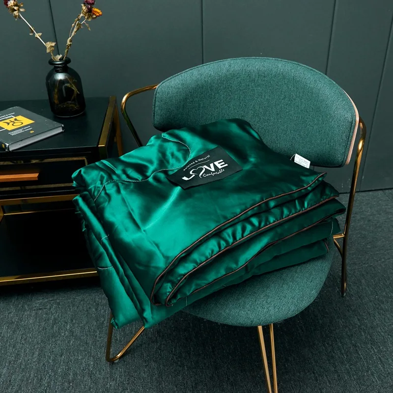 Летнее крутое одеяло из ледяного шелка дышащее двухстороннее тканевое тонкое