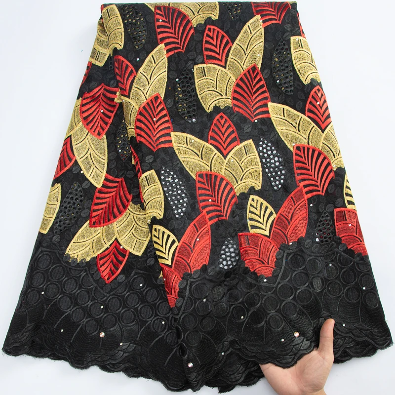 

African Dry Lace Fabric High Quality Swiss Voile In Switzerland With Stones Nigerian Cotton Lace Fabrics For Party Wedding Y3186