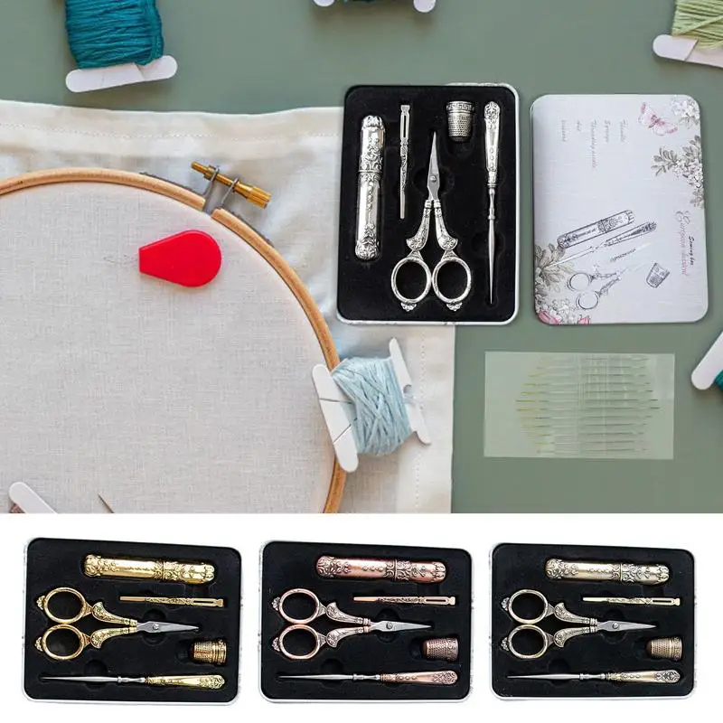 

Набор из 6 предметов в винтажном стиле, европейские швейные инструменты и аксессуары для шитья, ретро шитье, товары для рукоделия и рукоделия