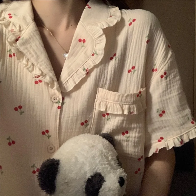 Spring /summer Pajamas Women's Pajamas Short-sleeved Shirts Shorts Pajamas Casual Wear Women's Pajamas Suits Loungewear Women