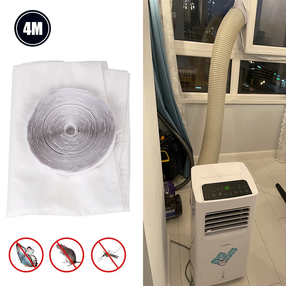 

Household Flexible Cloth Sealing Plate 4M With Zip and Magic Sticker For Portable Air Condition AirLock Skylights Window Seal