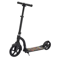 808 adult two big pu wheel scooter portable folding foot scooter aluminum alloy body adjustable height working school transport