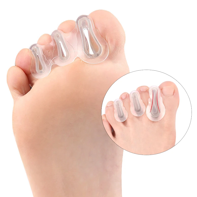 

2pieces=1pair Foot Care Splitter Bunion Corrector Hard Gel Thumb Silicone Overlap Separator Hallux Valgus Toe Orthosis Clip