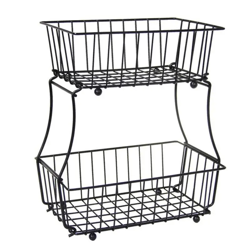 

2-ярусная корзина для хранения фруктов, многофункциональные держатели для овощей, подложка, уникальная кухонная столешница, аксессуары для инструментов