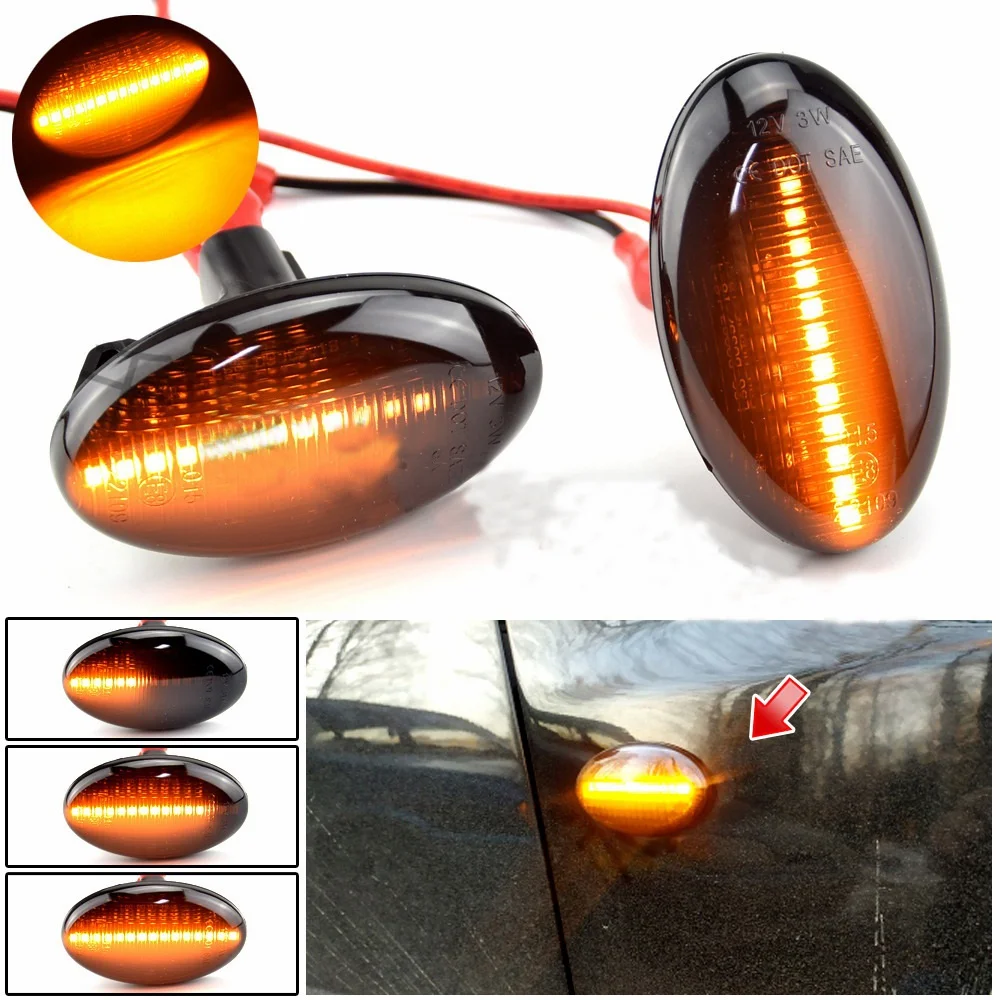 Динамический поворотный сигнал лампы для задних фонарей боковые габаритные огни