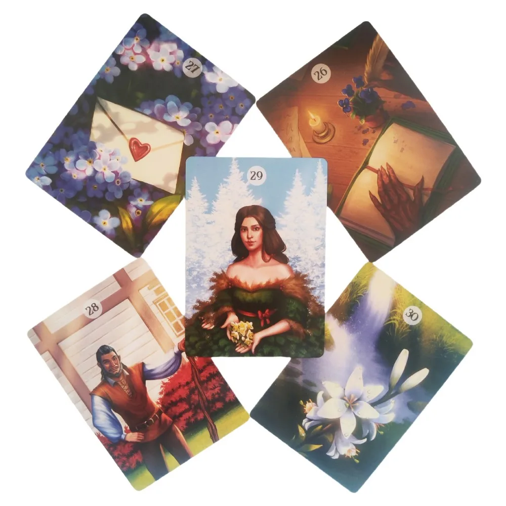 Травы и растения Lenormand карты с изображением ораклов 36 шт. 10 4*7 3 см яркими цветами