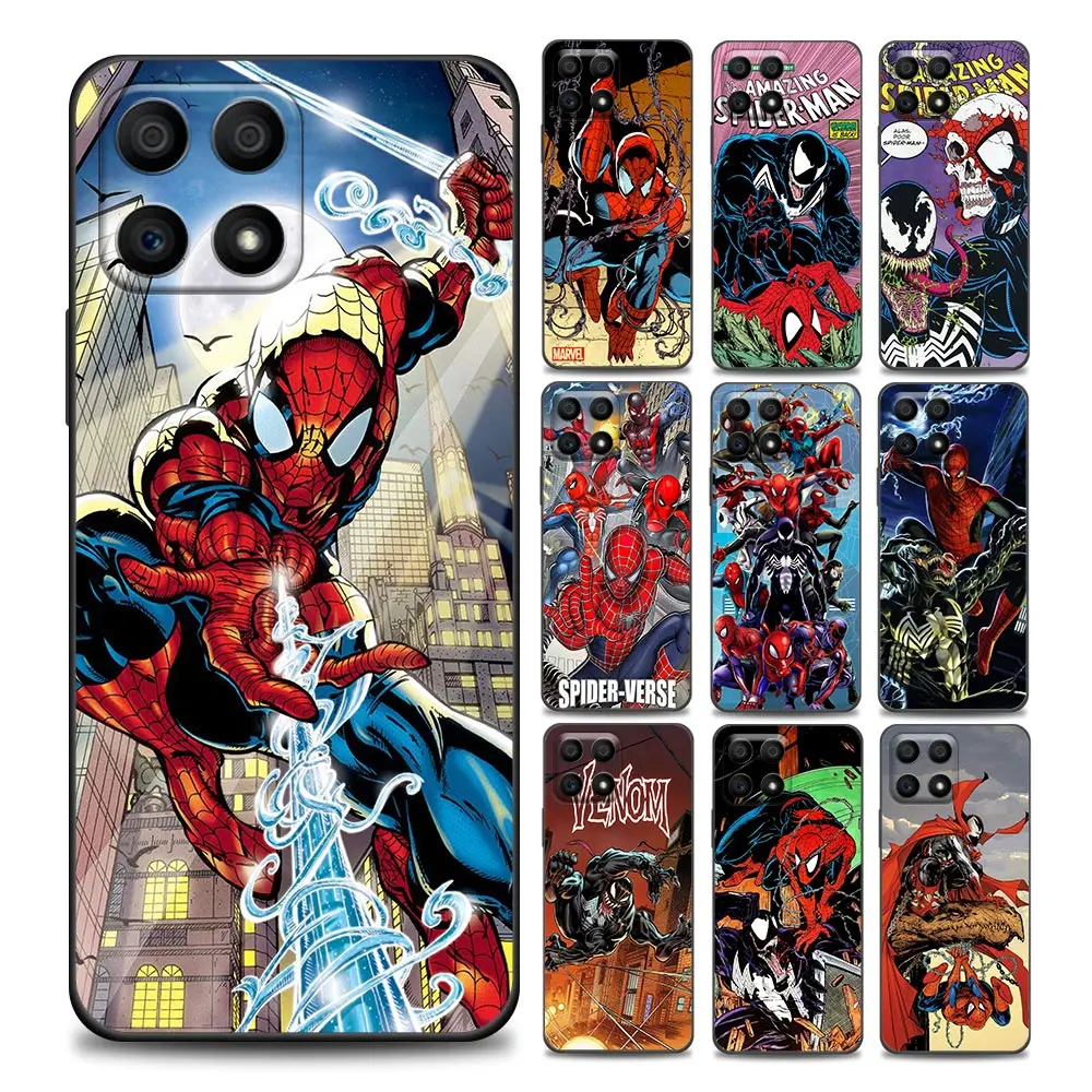 

Marvel Comics Spider-Man Venom Phone Case For Honor 50 60 20 Lite 30i 20 9A 9C 9X Pro 8X X8 Nava 7i 8i 9 Y60 Case Silicone Cover