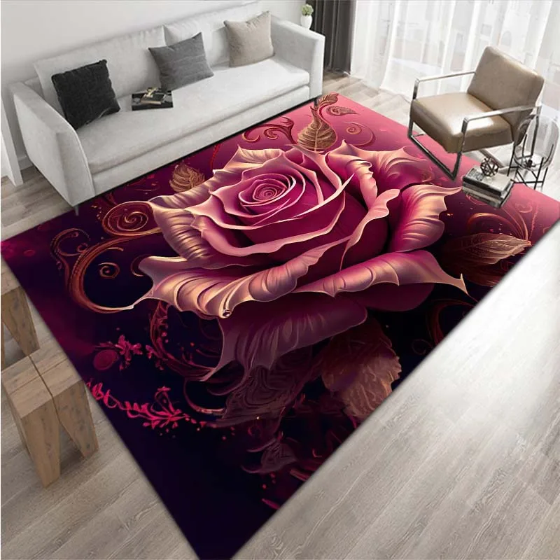 

3D Blooming Rich Pattern Printed Carpet Floor Mat carpeted bedroom decoration maison carpet kidsroom outdoor rug