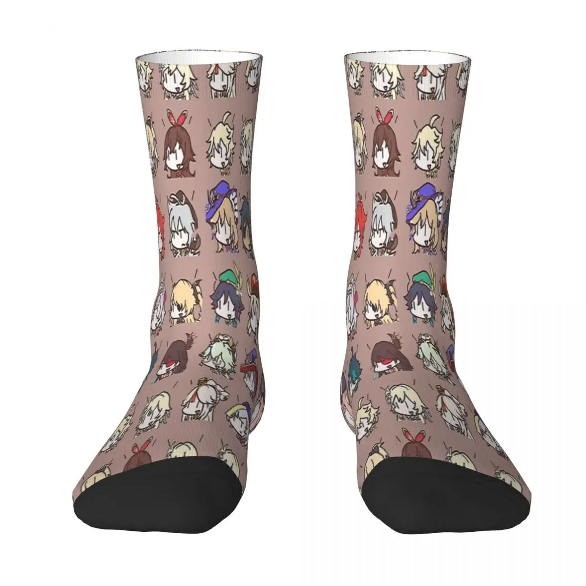 

Kawaii Chibi Nerdy Characters Genshin Impact Socks Male Mens Women Spring Stockings Printed