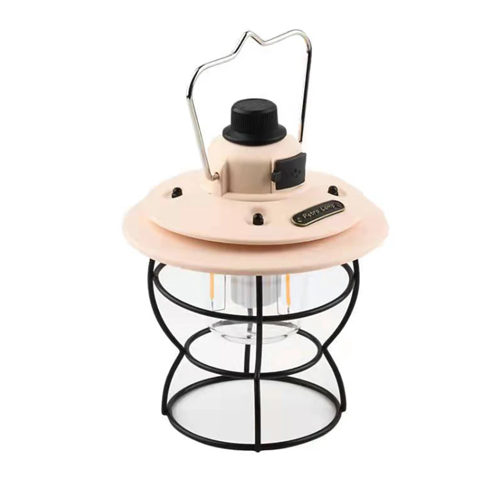 

Solar Vintage Lantern Rechargeable Handle Water-resistant Lamp Indoor Flashlight Tent Emergency Climbing Decoration