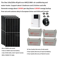 solar panel kit complete 5000w 220v 110v solar panel 500w pure sine wave hybrid inverter off grid system 3000w waterheater car
