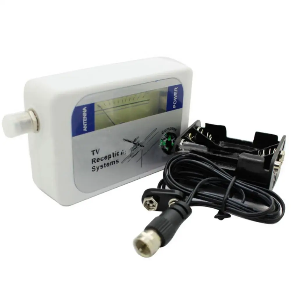 

Meter Digital Mini TV Receiver DVB-T Finder Aerial Terrestrial TV Antenna Signal Strength Battery Box Connection Line