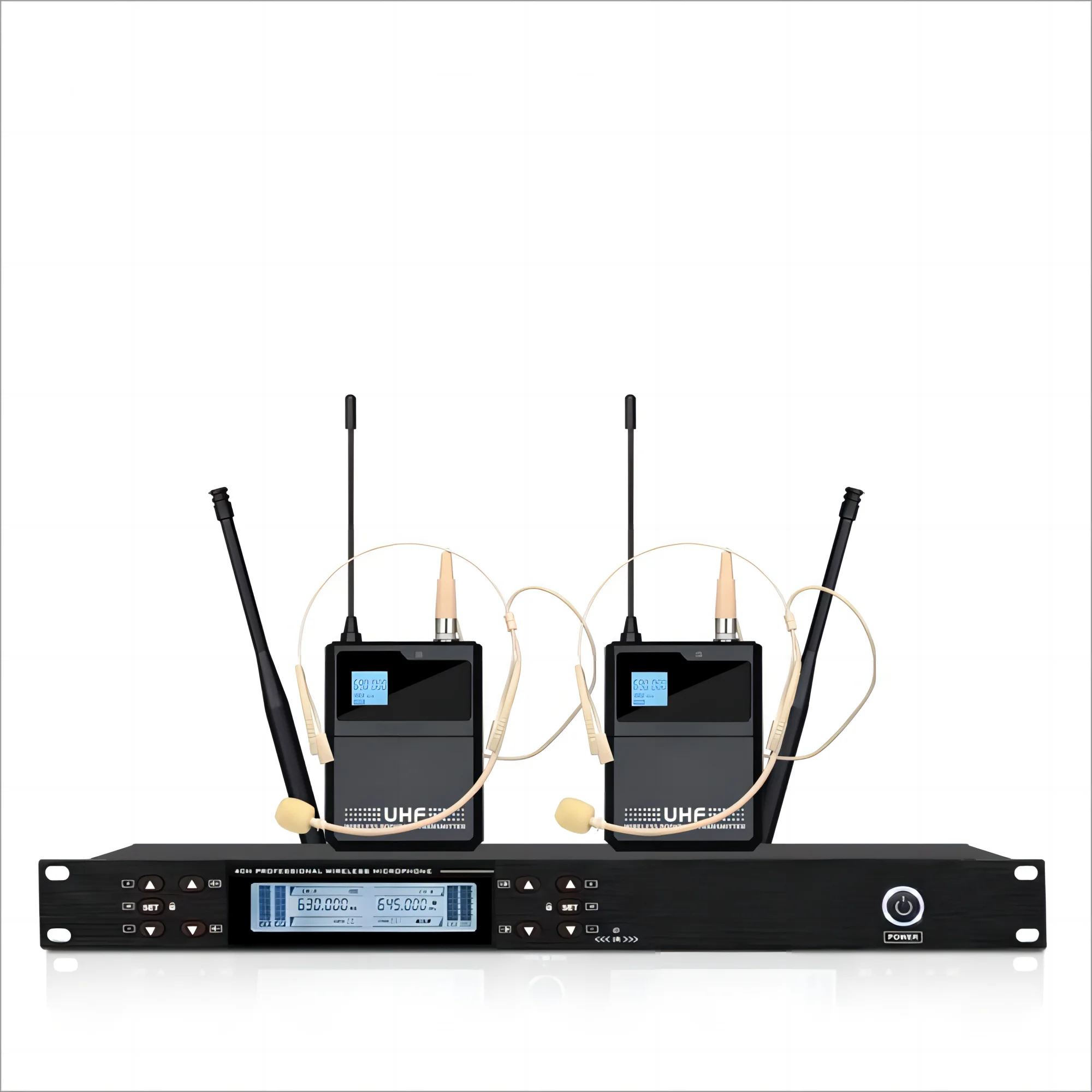 Фото Demao Профессиональный UHF портативный беспроводной двухканальный вокальный микрофон BT беспроводной микрофон для потоковой передачи караоке №5