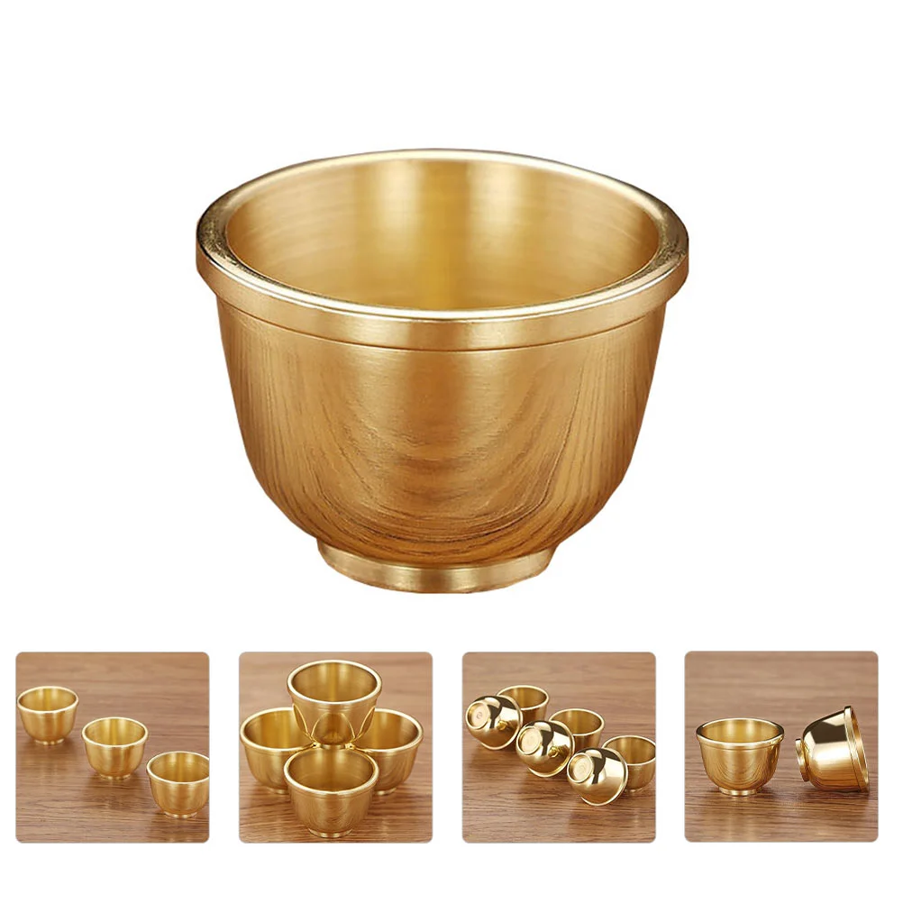 

Offering Bowl Water Cup Bowls Cups Tibetan Copper Altar Worship Temple Holy Sacrifice Container Pagan Smooth Brass Tea Fruit