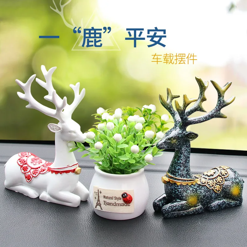 

Car all the way safe deer ornaments car interior decorations cute potted car supplies car aroma car ornaments home decoration