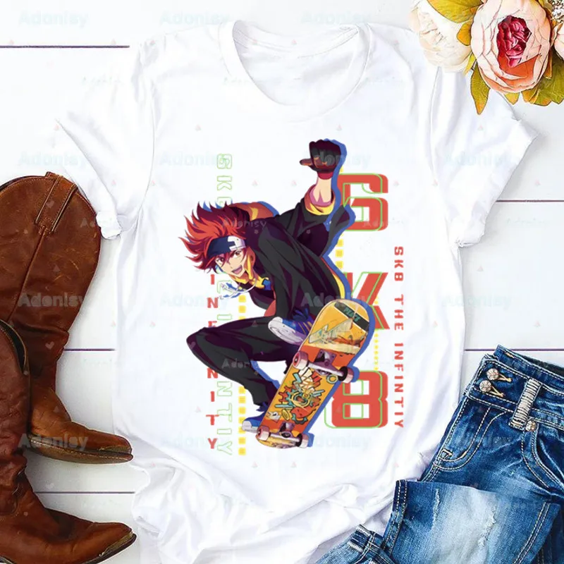 

SK8 The Infinity Women T Shirt Girl Harajuku Skateboard Anime Style Graphic Tops Kawaii Female Skate Infinity T-shirt,Drop Ship
