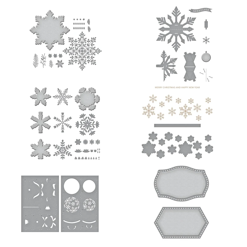 

Bibi's Snowflakes Series New 2023 Cutting Dies Snowflake Winter Hot Foil Plate Scrapbooking Paper Making Frame Card Craft