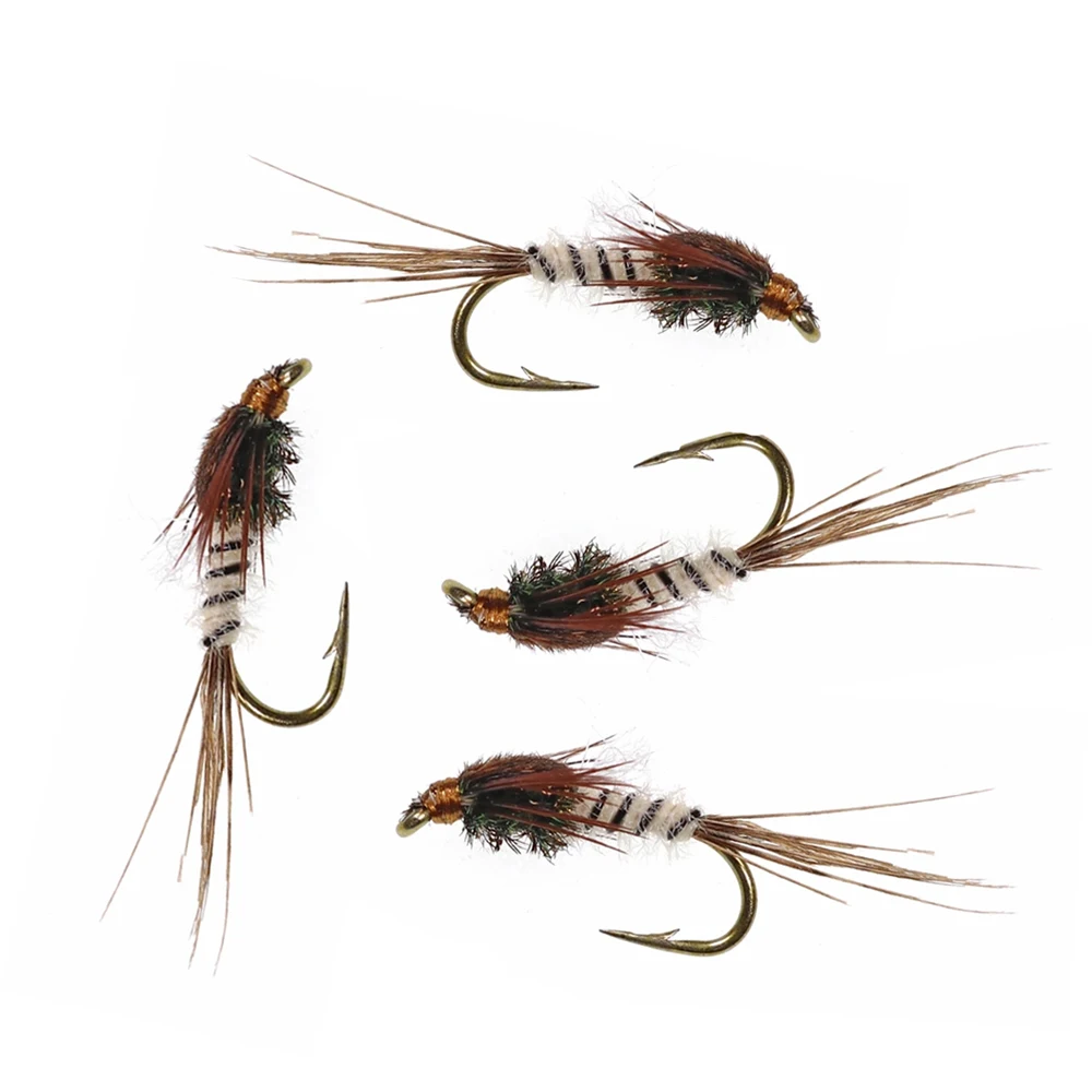 Bimoo 6 шт. #12 перо из хвоста фазана Mayfly Nymphs и Emergers сухие мухи для ловли форели окуня |