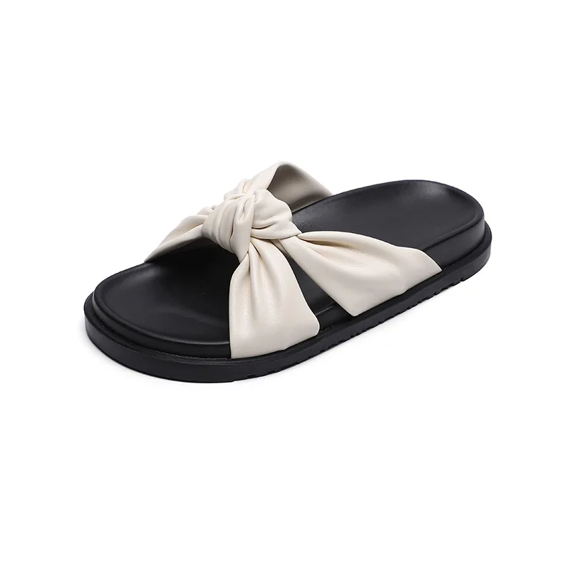 Platform Shoes Slippers Women Outside Wear Bows Summer New Girl Shoes Soft Bottom Women Slippers Large Size 41-43 Women Shoes