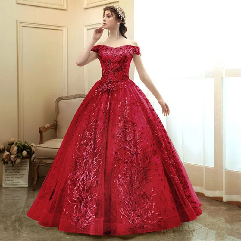 2023 New Golden Evening Gown Women's Banquet Temperament Evening Party Princess Puffy Skirt Long Dress Evening Gown