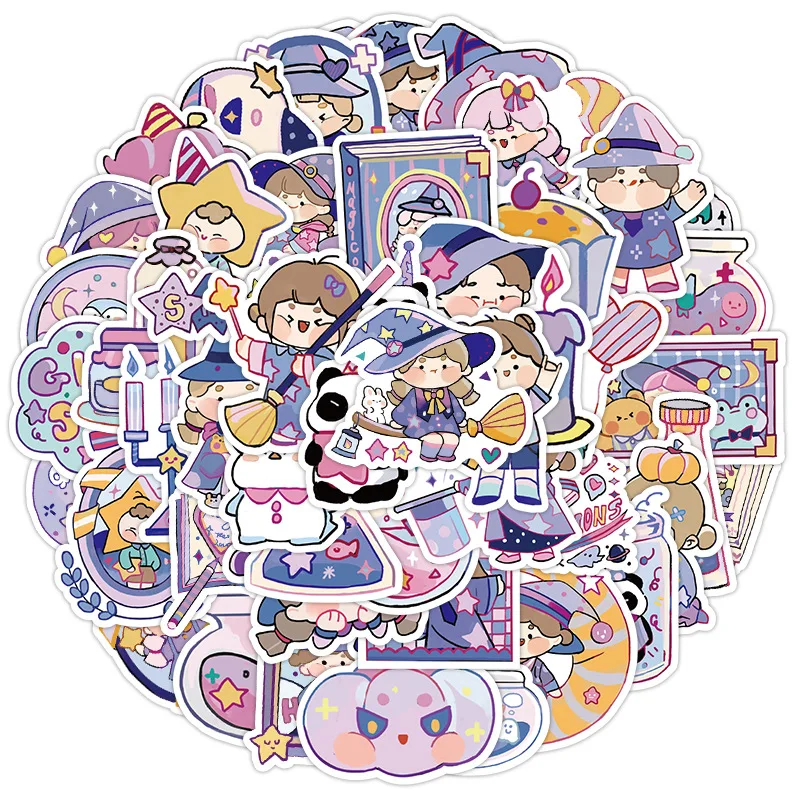 

Cute Witch's Night New Products 60 Cartoon Stickers Notebook Mobile Phone Shell Waterproof Decorative Witch Stickers