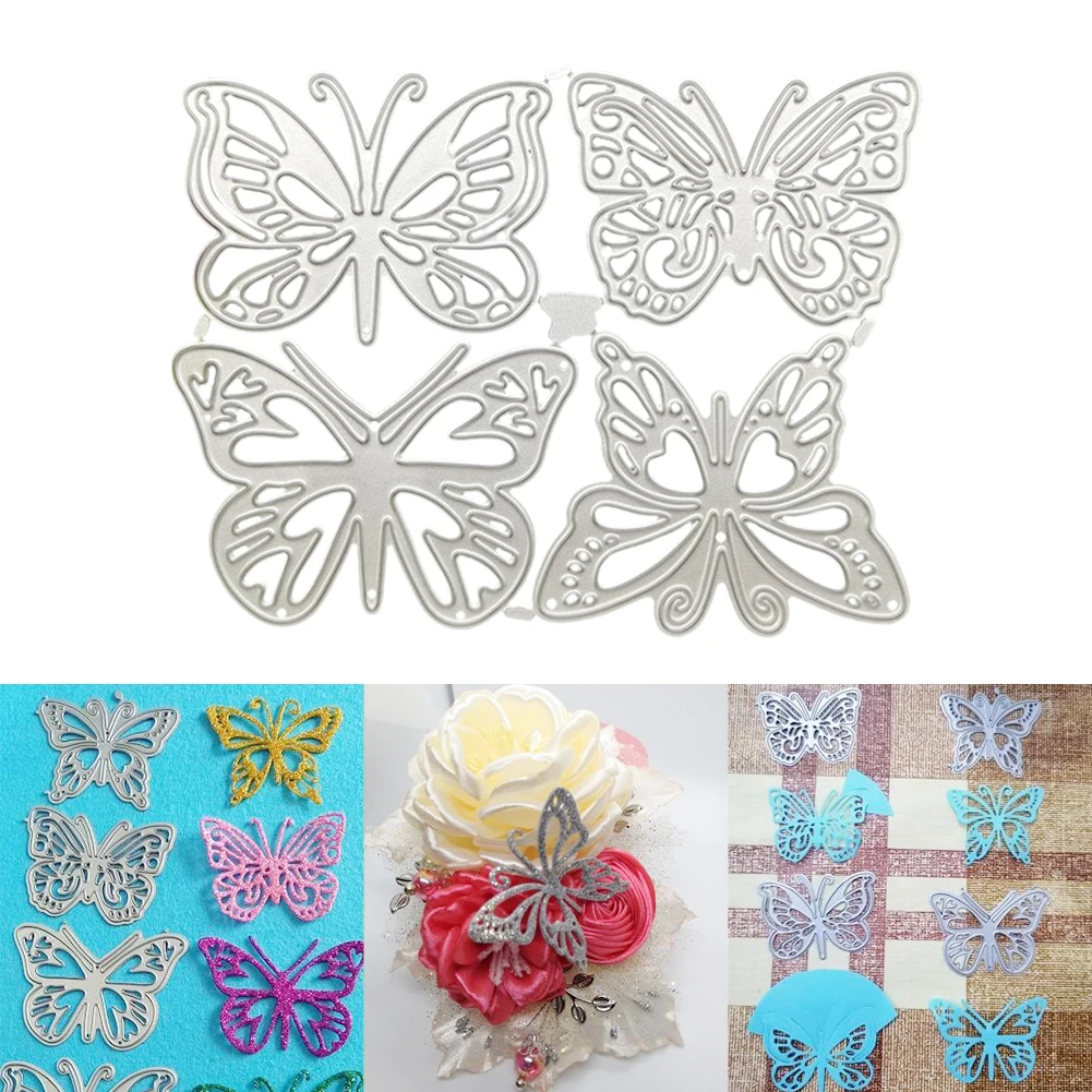 

4Pcs Butterfly Metal Cutting Dies DIY Cutting Dies Template For Scrapbooking Paper Cards Embossing Making Handcraft