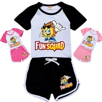 fun squad gaming anime toddler boy clothes summer pajamas cotton short sleeve tshirt shorts costume girl casual sportswear set