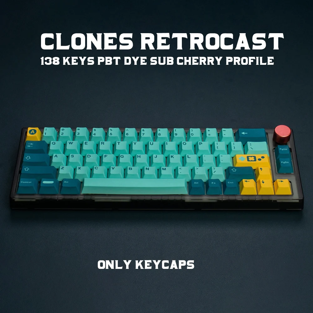 

138 Key GMK Copy Retrocast PBT Dye Sub Cherry Profile Keycap With 2U Shift ISO Enter 6.25U 7U Spacebar For Mechanical Keyboard