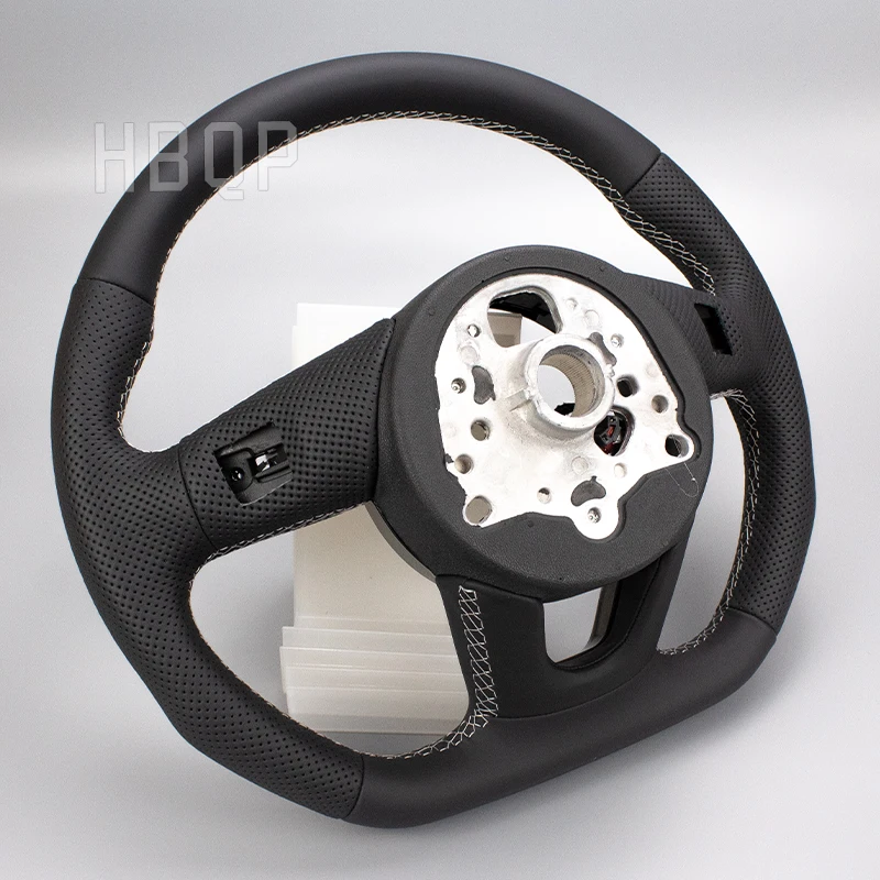 Кожаное рулевое колесо с плоской подогревом и перфорацией Подходит для Audi A3A4A5