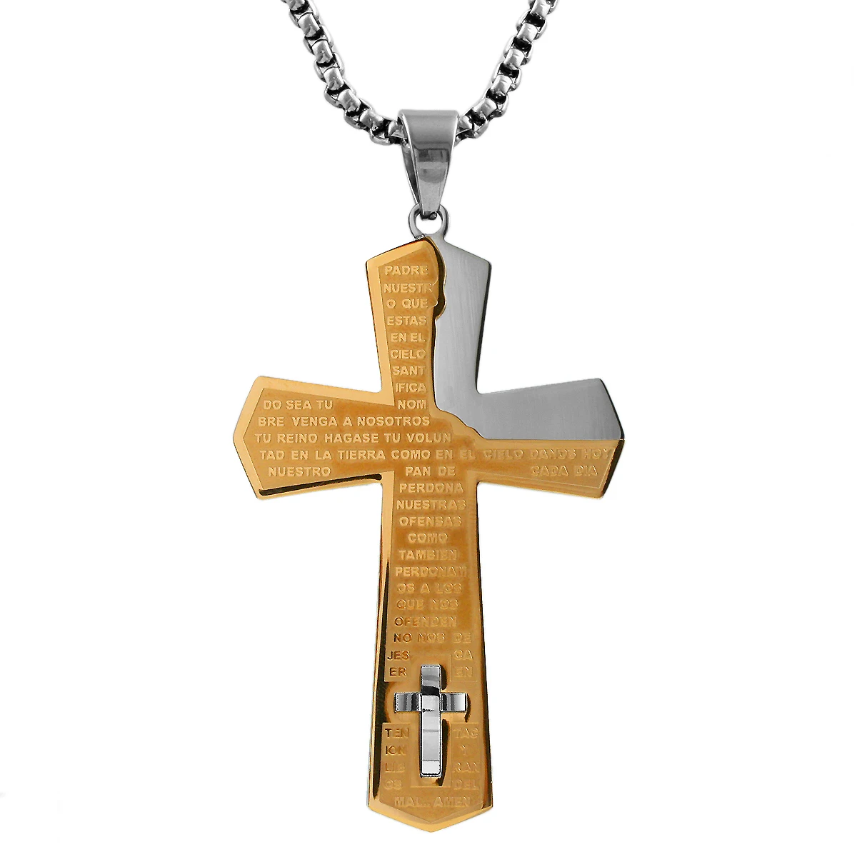 Кулон-крест из нержавеющей стали в стиле Ретро