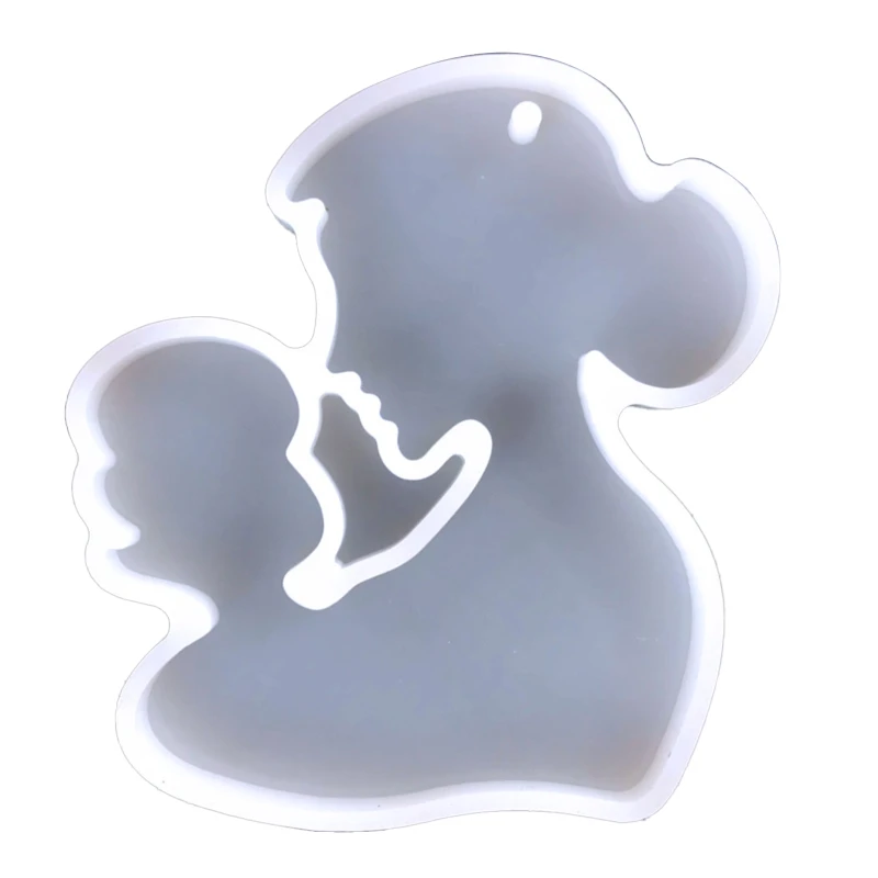 

X7YA Mother and Baby Keychain Resin Casting Silicone Mold Woman Keychain Decorative Pendant Jewelry Mold for DIY Crafts