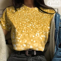 new color glitter pattern 3d print t shirt unisex casual sround neck t shirt