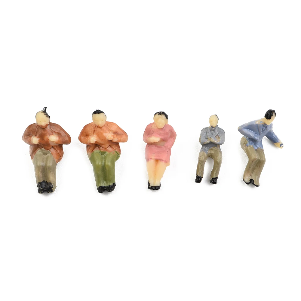 

Plastic 60pcs All Seated 1:87 Painted Figures Passenger HO Scale Sitting People 17mm(H) Or 0.67"(H)inch Sand Table Model Making