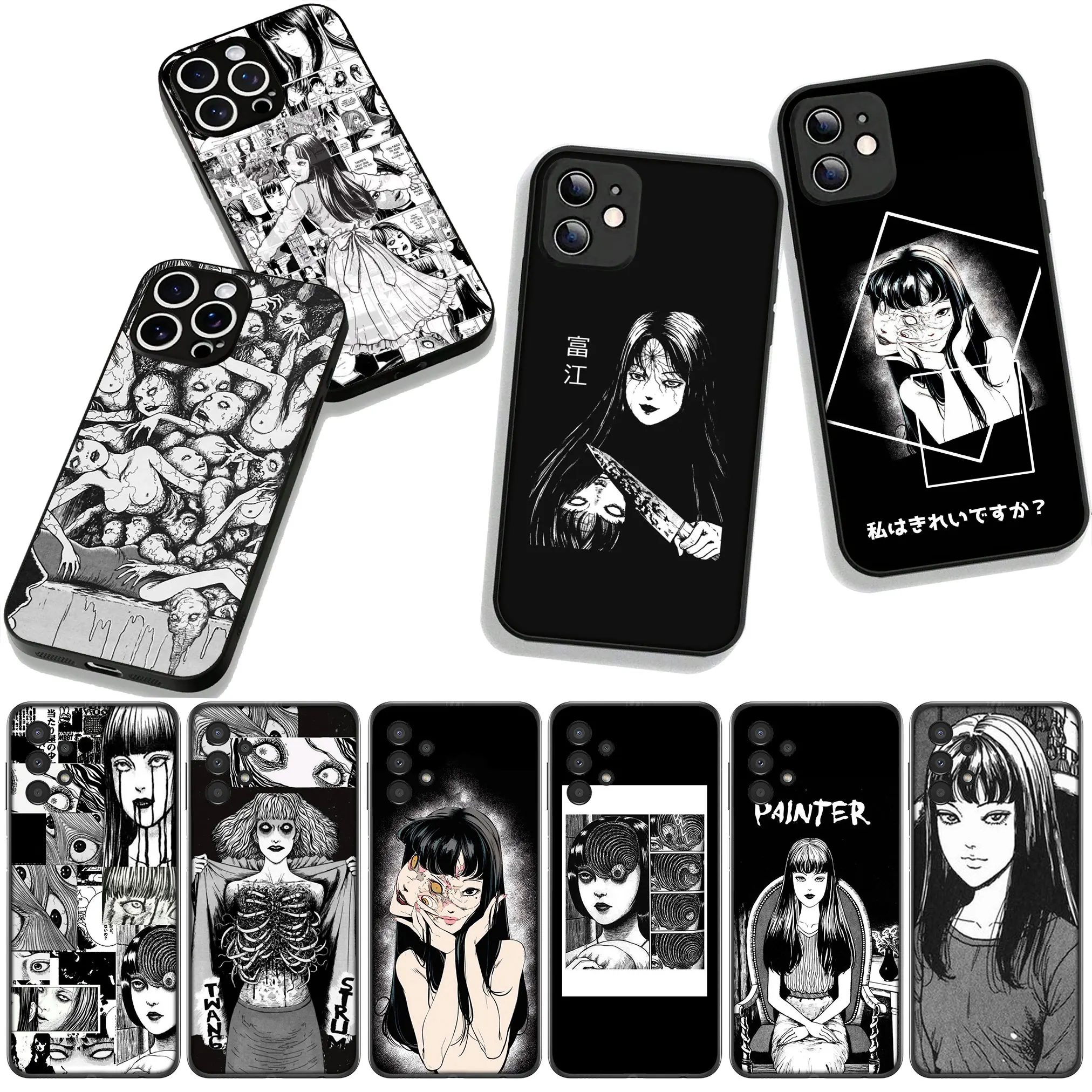 Фото Чехол ужасов комиксов junji ito Tomie Tees для Motorola Moto G24 G54 G05 G45 G55 G75 G9 G85 G15 Power Edge 50 30 Fusion 40 neo Pro №1