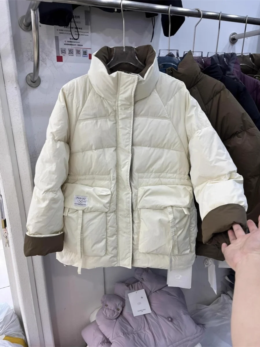2024 Winter Korean Sle Short Thickened Maillard Down jacket Outerwear Women Loose Versitile Fashion Small Top