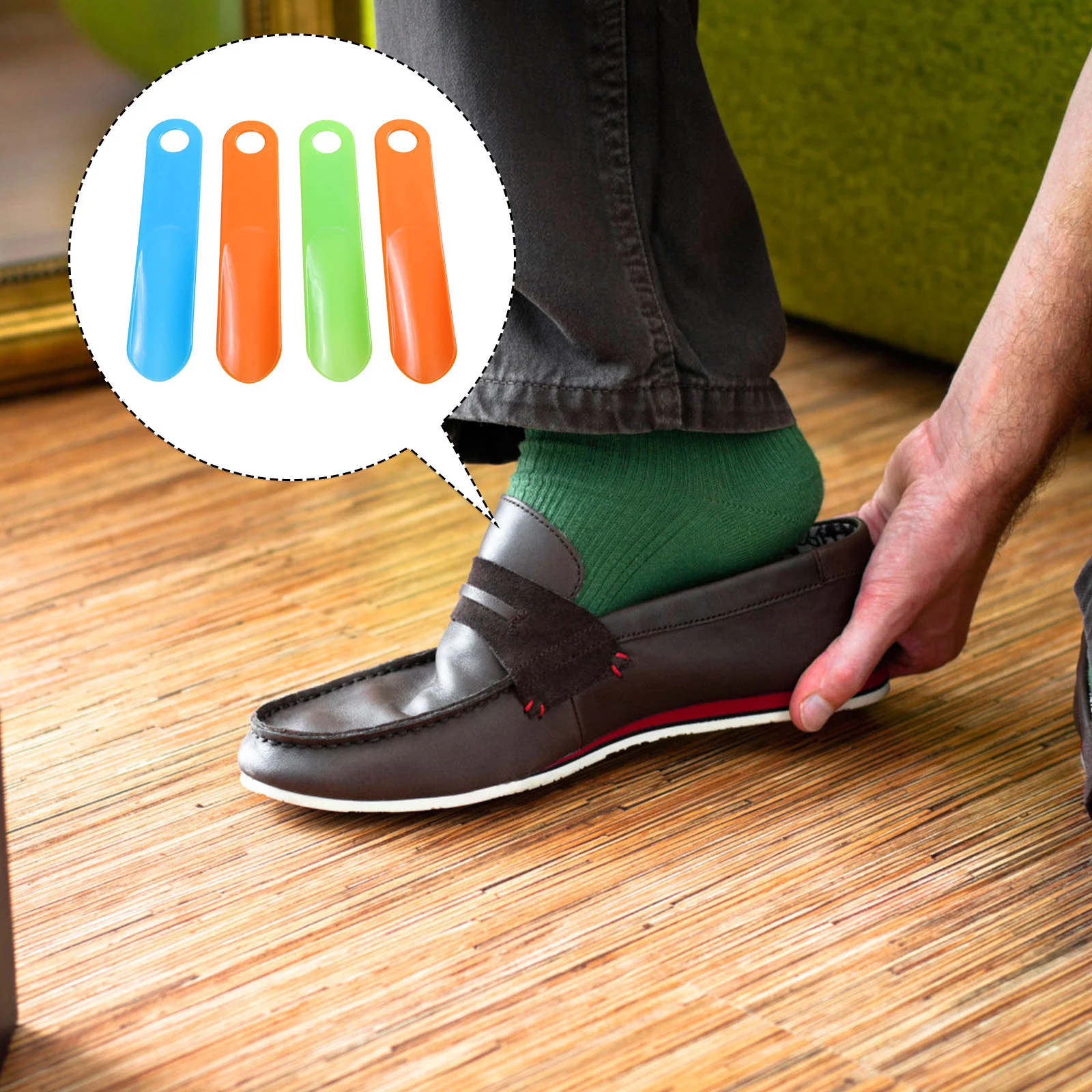 4-шт. пластиковые рожки для обуви универсальные с отверстием бытовой инструмент