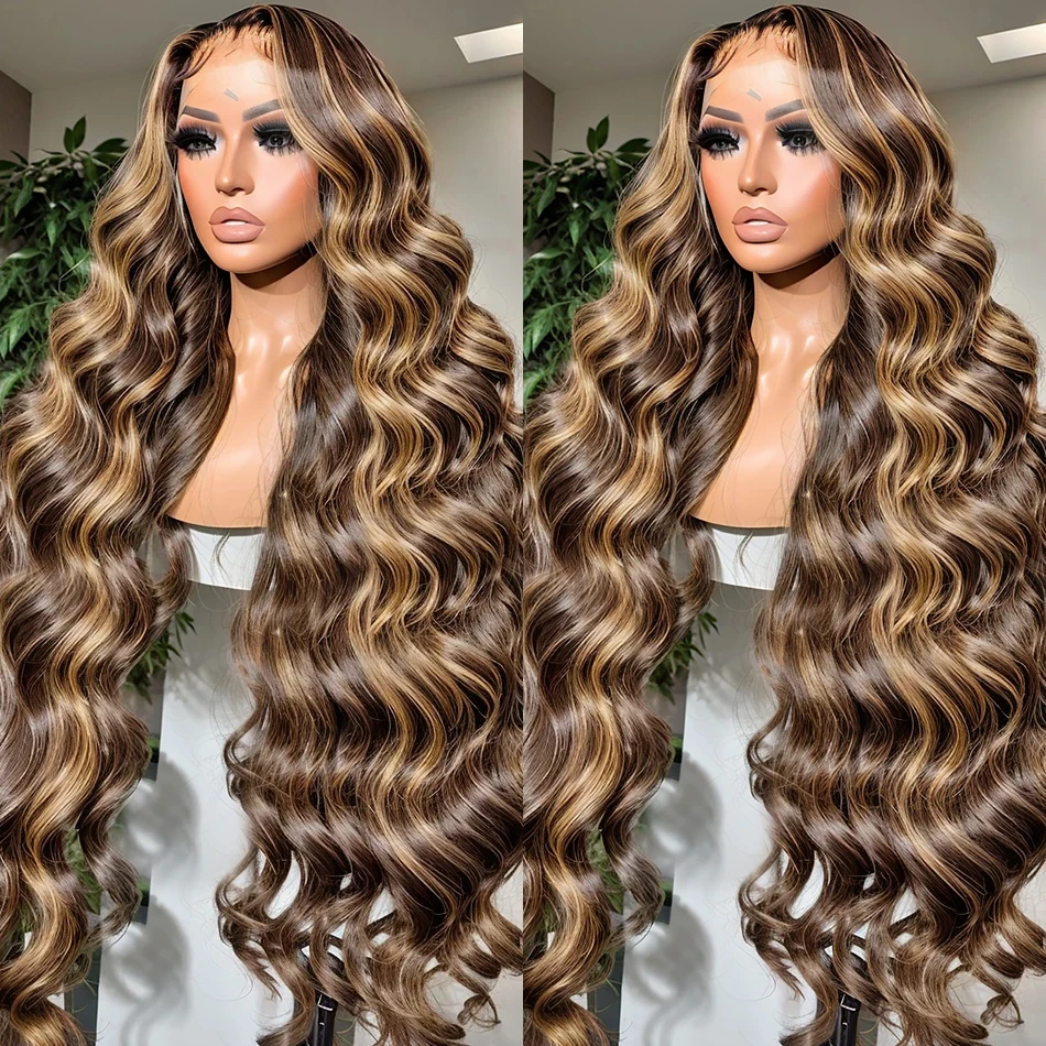 4/27 Цветные парики Объемная волна 13x4 Парики из натуральных волос на кружеве