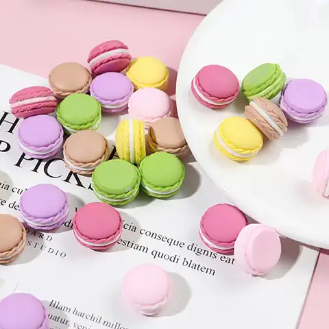 10 pieces.cute mini-pendants in the form of macarun, female pendants for phones, hair pendants, cabochon with a flat back