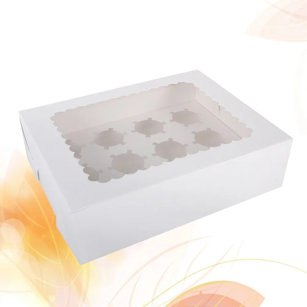 

Cupcake Box Boxes Window Cake Paper Carrier Muffin Bakery Holder Dessert Container Pastry Containers Cavity Gift Cookie