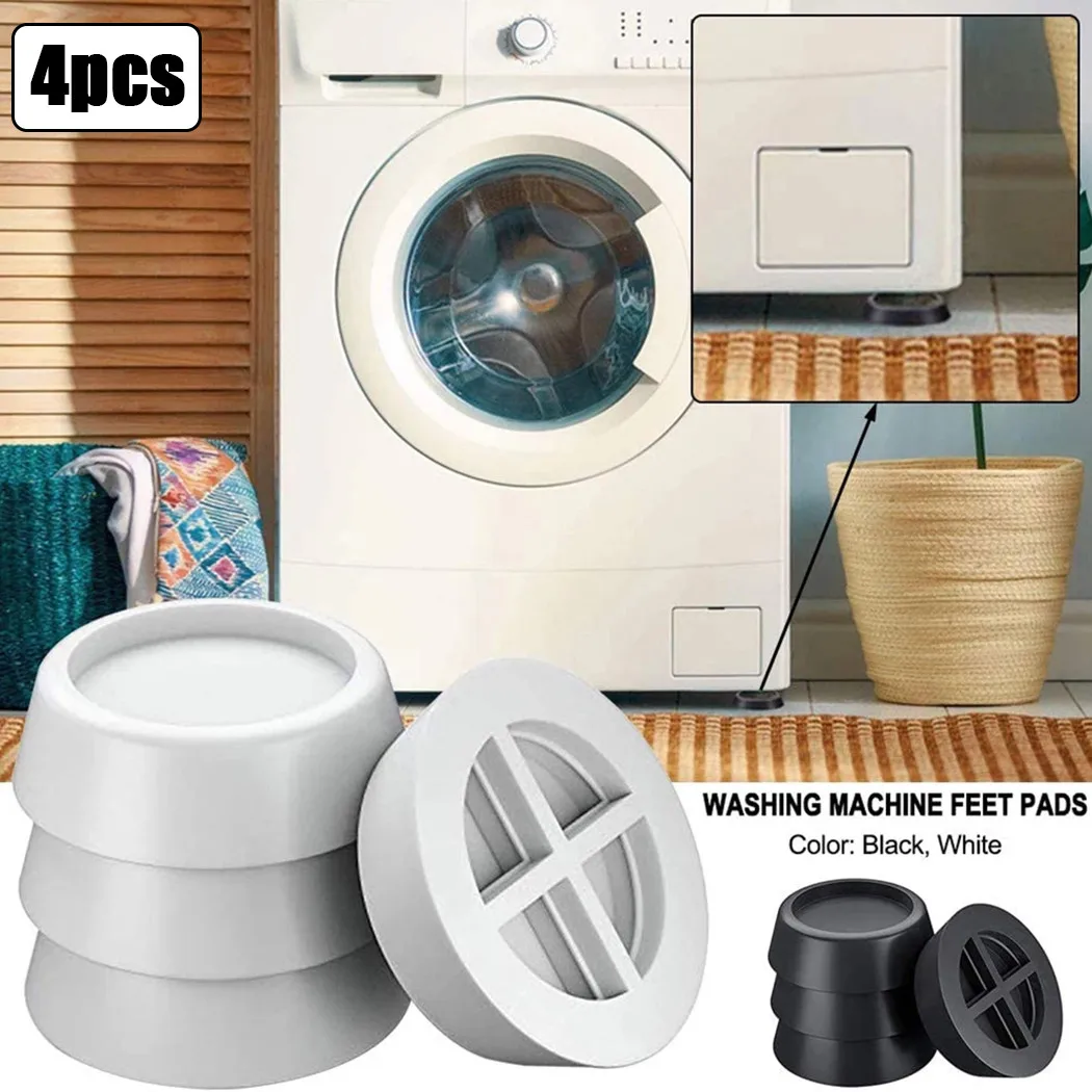 

4pcs Washing Machine Anti-Slip Rubber Pads Protector Furniture Anti-Slip Feet Mats White/Black Home Appliance Part Accessories