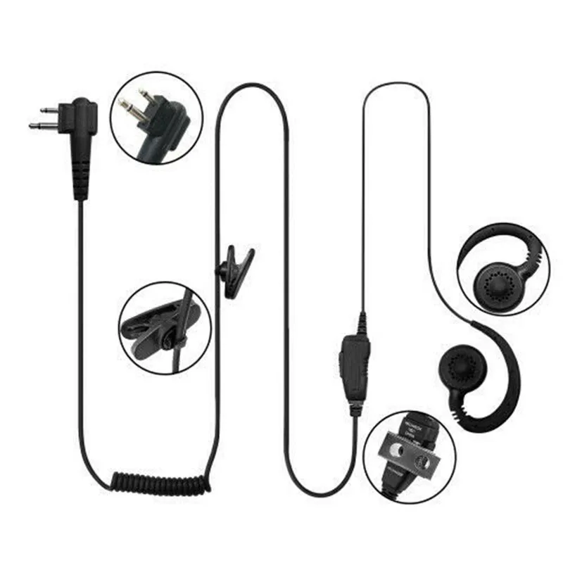 5PCS/Lot HKLN4602 Walkie Talkie Earphone Earpiece for CP185 CP200 PR400 CLS1110 CLS1410 CP100 GP300 Two Way Radio enlarge