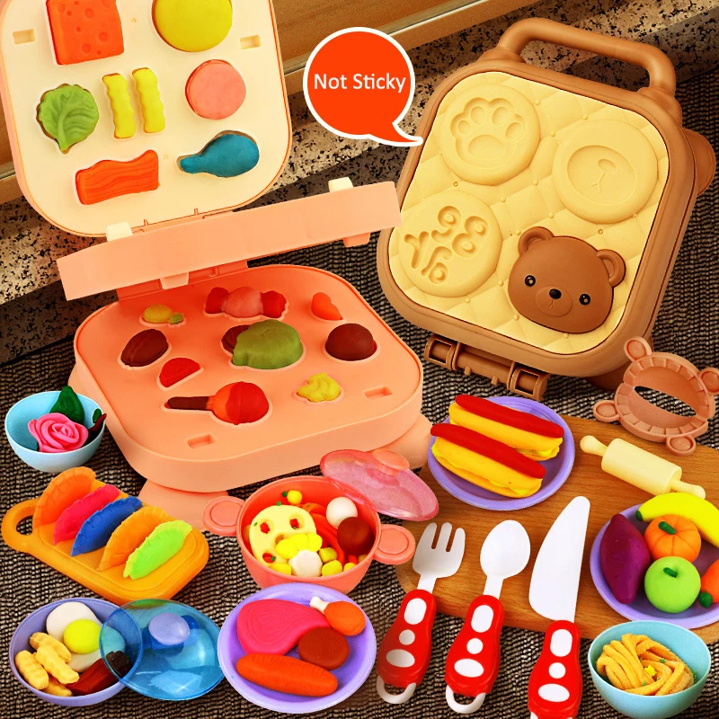 

Children's Colored Mud Burger Noodle Machine Toy Plasticine Non-toxic Mold Tool Set Handmade Clay Girl Gift