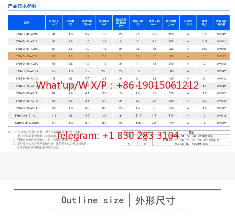 Новый шаговый двигатель 57BYGH56-401A1.2N, двухфазный гибридный шаговый двигатель для 3D-принтера. (art.: 3920da53230ce) - 3920da53230ce