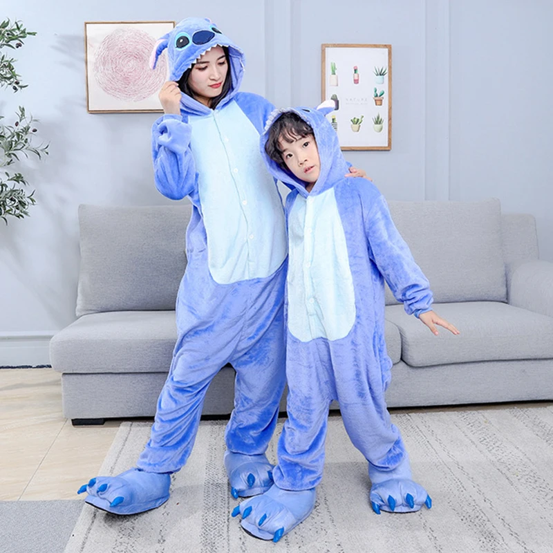 Christmas Kigurumi One-Piece Pajamas Anime Cosplay Costume Cartoon Onesie Halloween Family Flannel Jumpsuits Full Body Pijama
