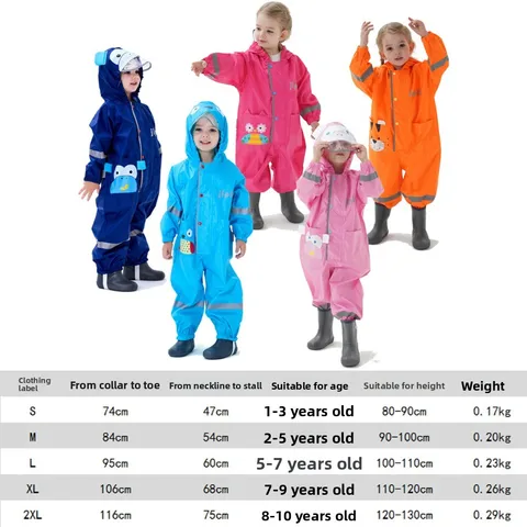 Детский плащ с героями мультфильмов, комбинезон с капюшоном, цельный водонепроницаемый ветрозащитный плащ, шляпа с полями, светоотражающая полоса для детей, мальчиков и девочек