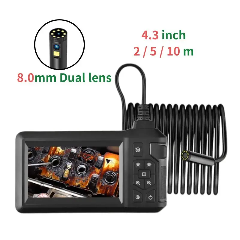 Промышленная эндоскопическая камера с двумя объективами 4 3 дюйма 8 0 мм и
