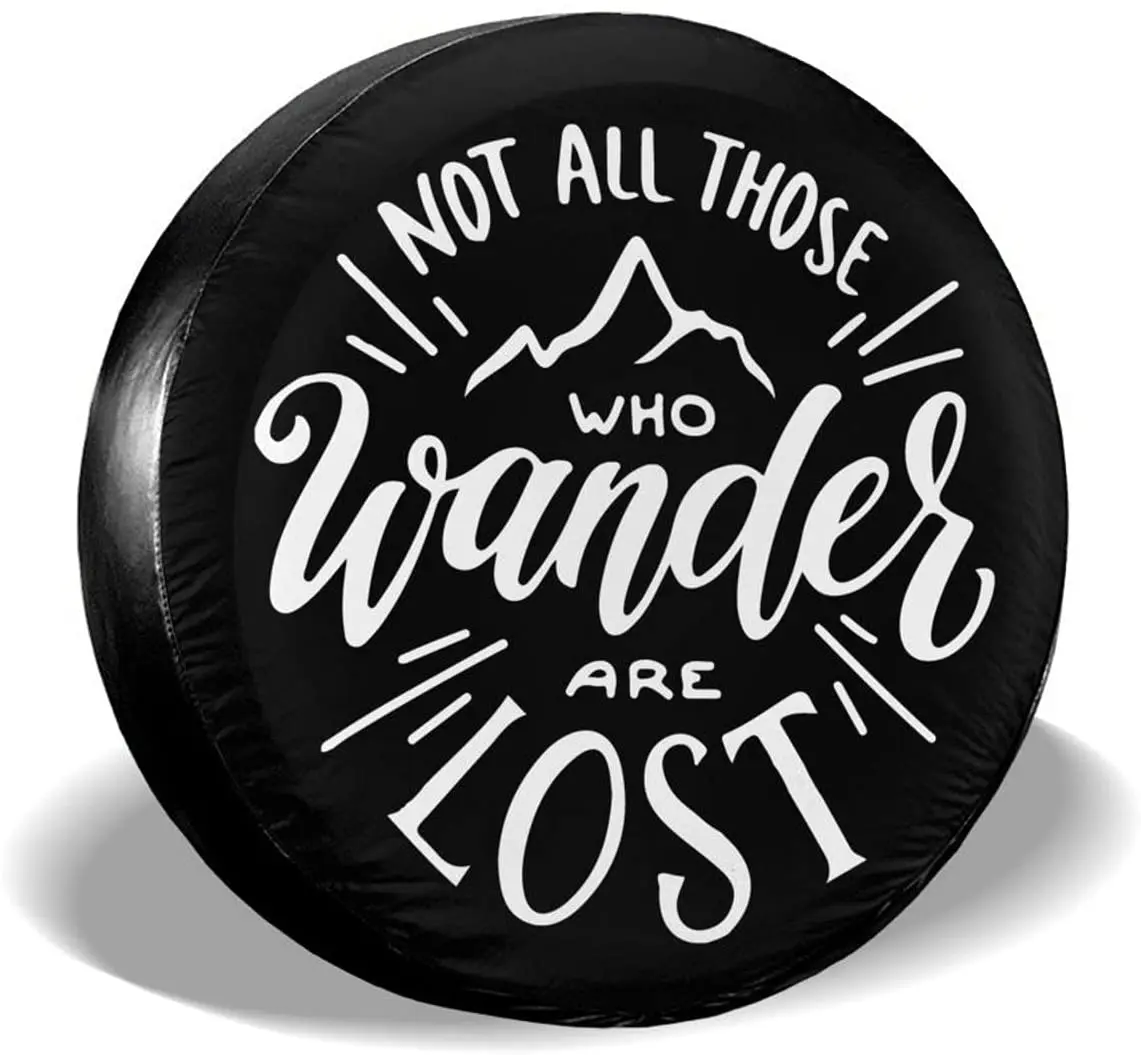 

cozipink Not All Those Who Wander are Lost Spare Tire COVER CAR Camping Wheel Protectors Weatherproof Universal for