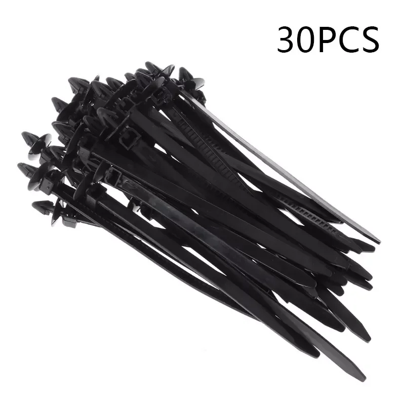 

Cable Ties 14cm 30pcs Black Nylon Strap Wire Clamp For Car Mount Push